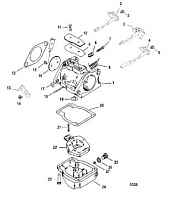 Карбюратор 2-Х ТАКТНОГО ПЛМ MERCURY 55 Серийный номер от 0P325500 и выше